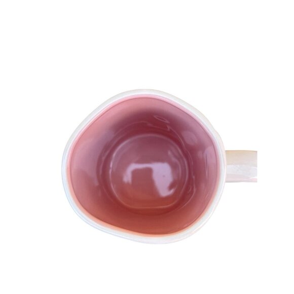 NEW RAE DUNN HOLIDAY CHRISTMAS "REINDEER SLUSHIE" COFFEE TEA MUG PINK INSIDE - Picture 3 of 3